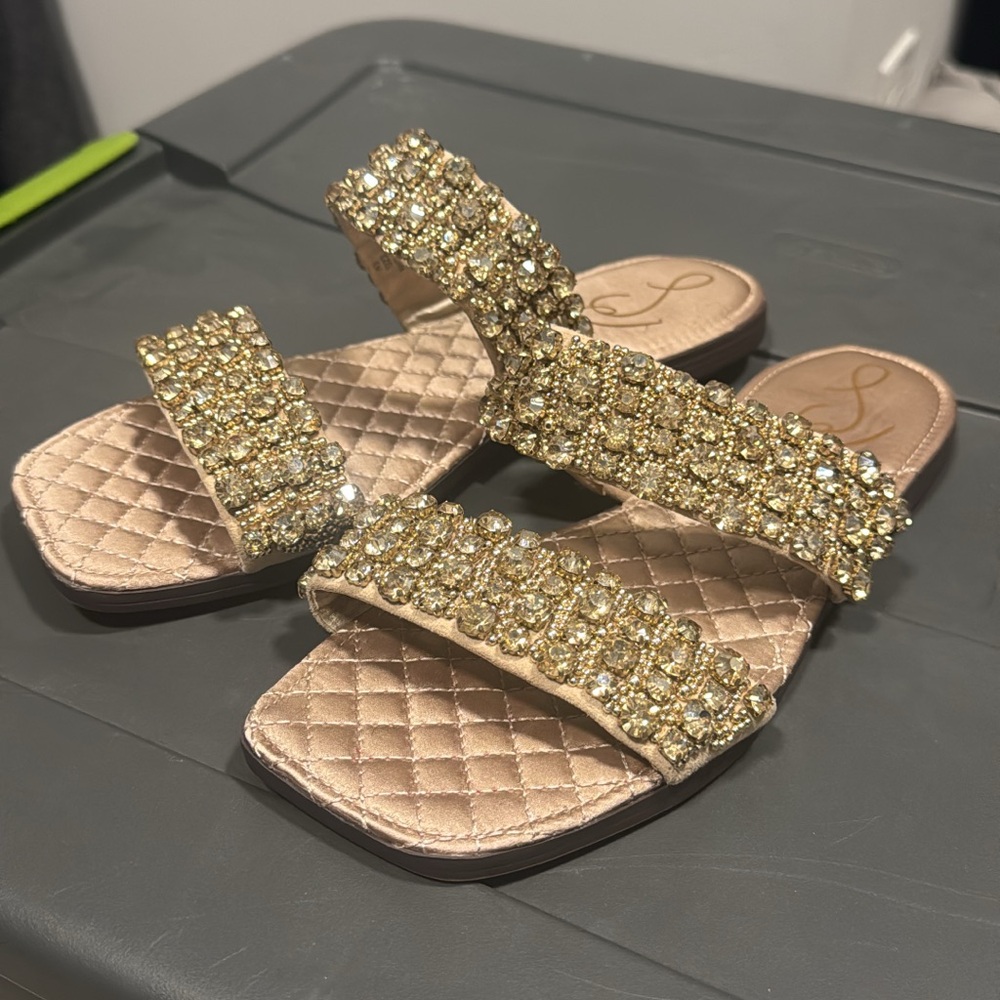 Sam Edelman Gold Crystal Sandals